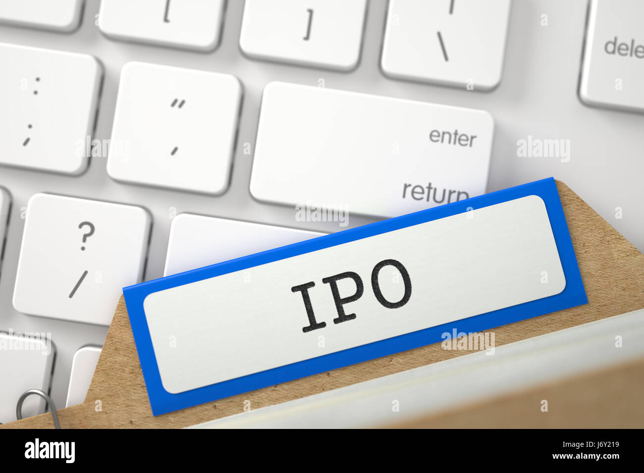 Il file della scheda con iscrizione IPO. 3D. Foto Stock