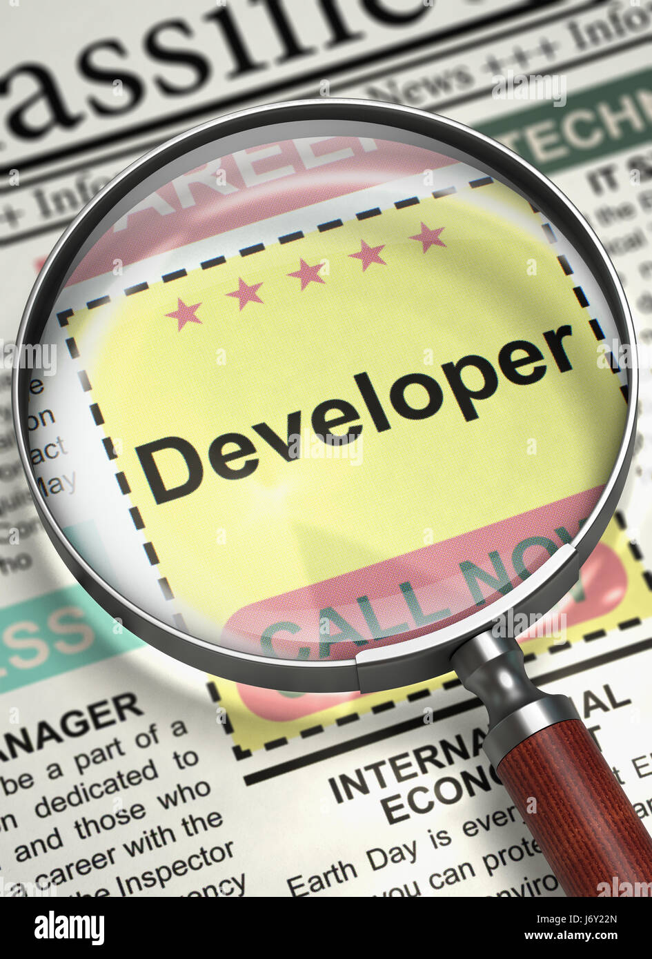 Developer entra a far parte del nostro team. 3D. Foto Stock