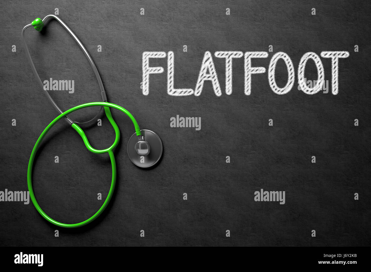 Flatfoot sulla lavagna. 3D'illustrazione. Foto Stock
