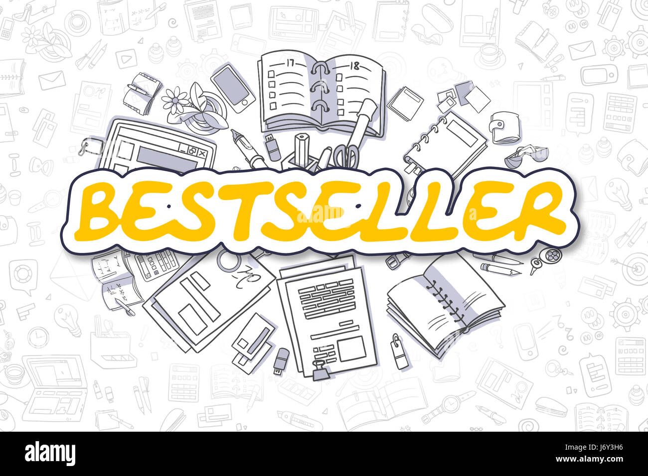 Bestseller - Cartoon Iscrizione giallo. Il concetto di business. Foto Stock