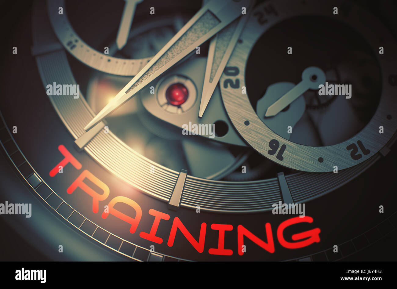 Formazione su uomini automatico guarda il meccanismo. 3D. Foto Stock