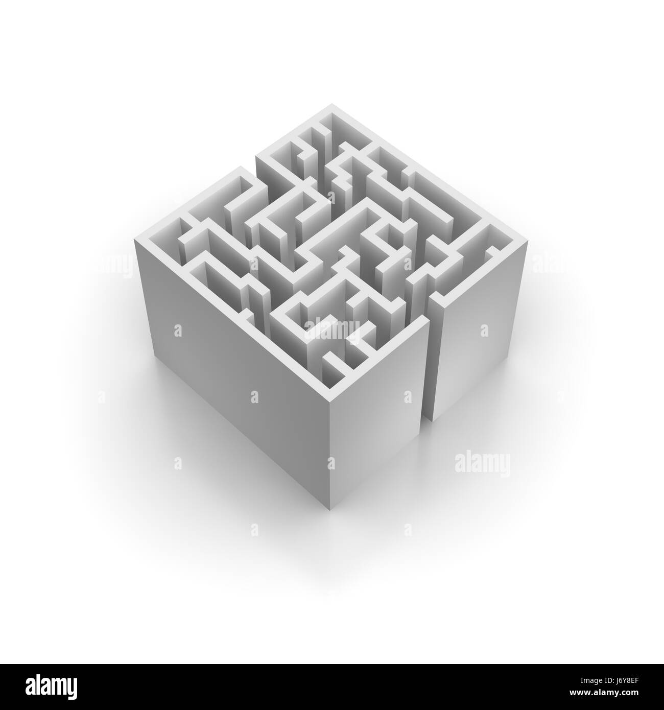 Parete labirinto blocco isolato grafica grafica illustrazione di riflessione Foto Stock