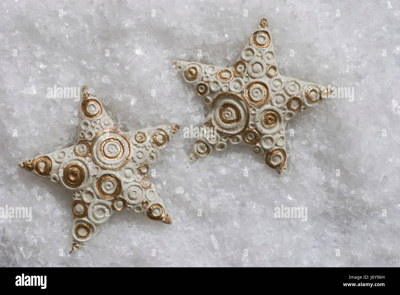 Neve decorazione stella di Natale poinsettia xmas X-mas decorazioni di Natale Foto Stock