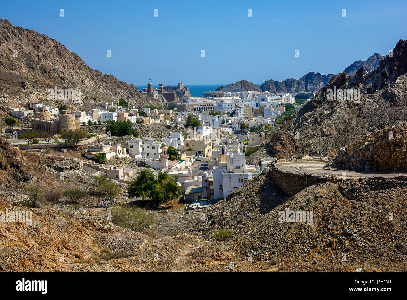 Oman Muscat la Città Vecchia con la Sultanâ's Palace Foto Stock