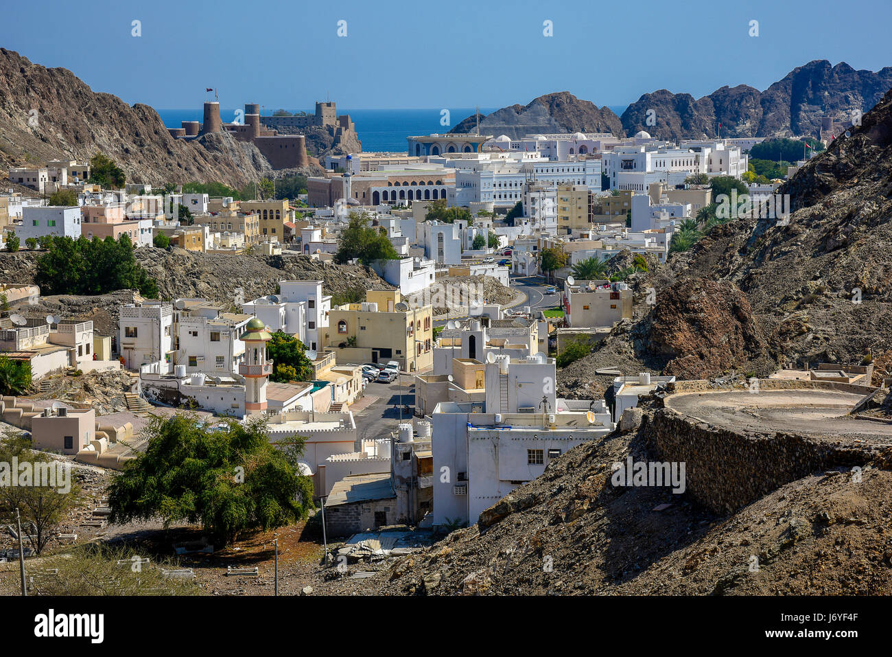 Oman Muscat la Città Vecchia con la Sultanâ's Palace Foto Stock
