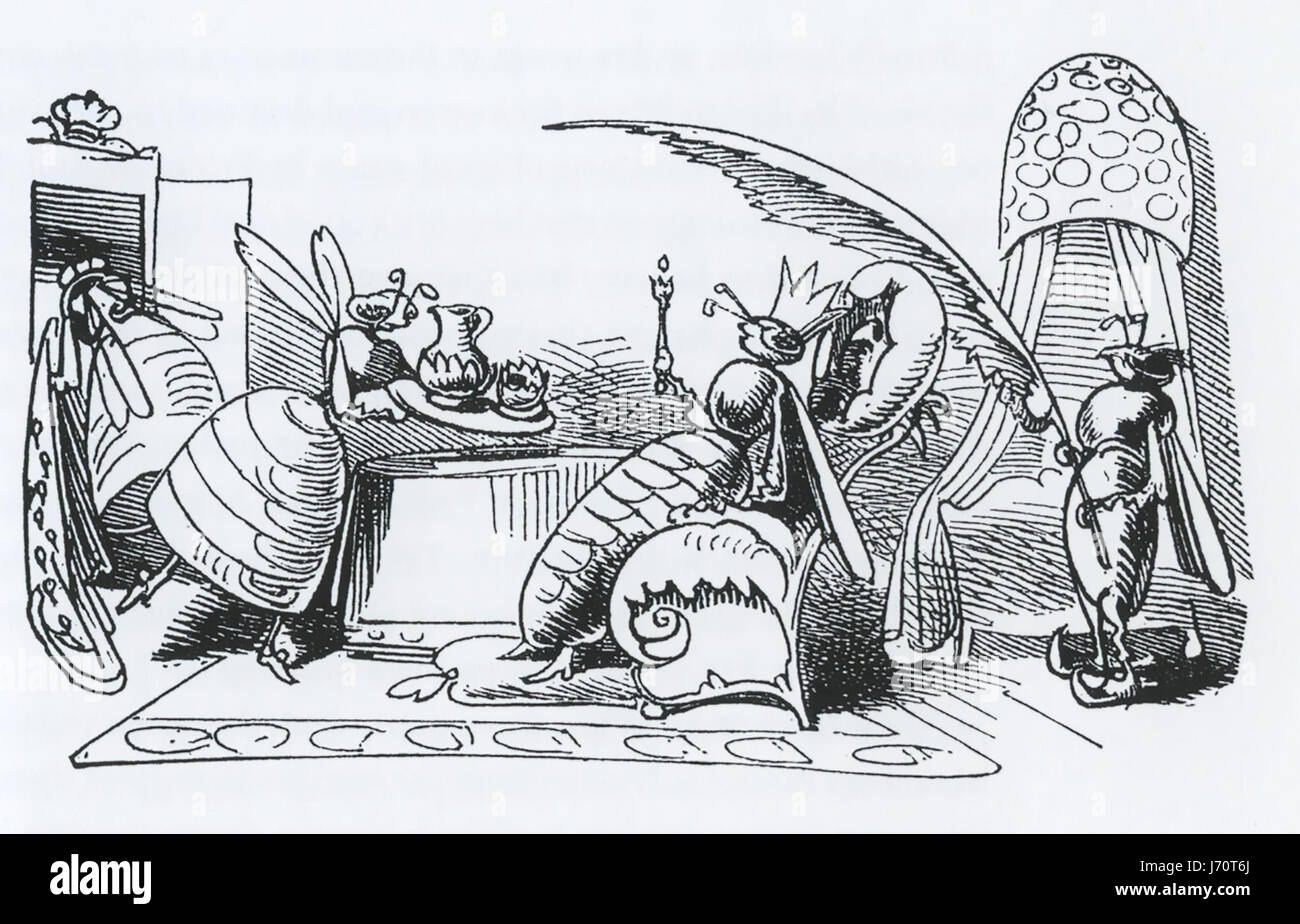 WILHELM BOSCH (1832-1908) Tedesco illustrator. Dalla sua 1872 prenota Buzz un Buzz che mostra i Queen Bee presso la sua corte Foto Stock