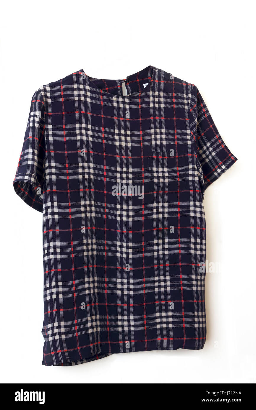 Burberry's tartan blu T-Shirt Foto Stock
