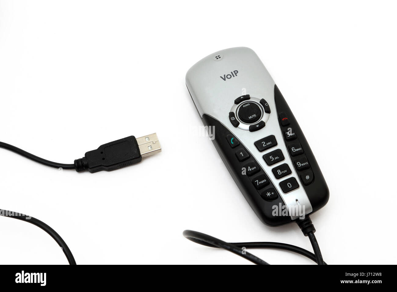 Telefono VOIP e cavo USB da utilizzare su skype Foto Stock