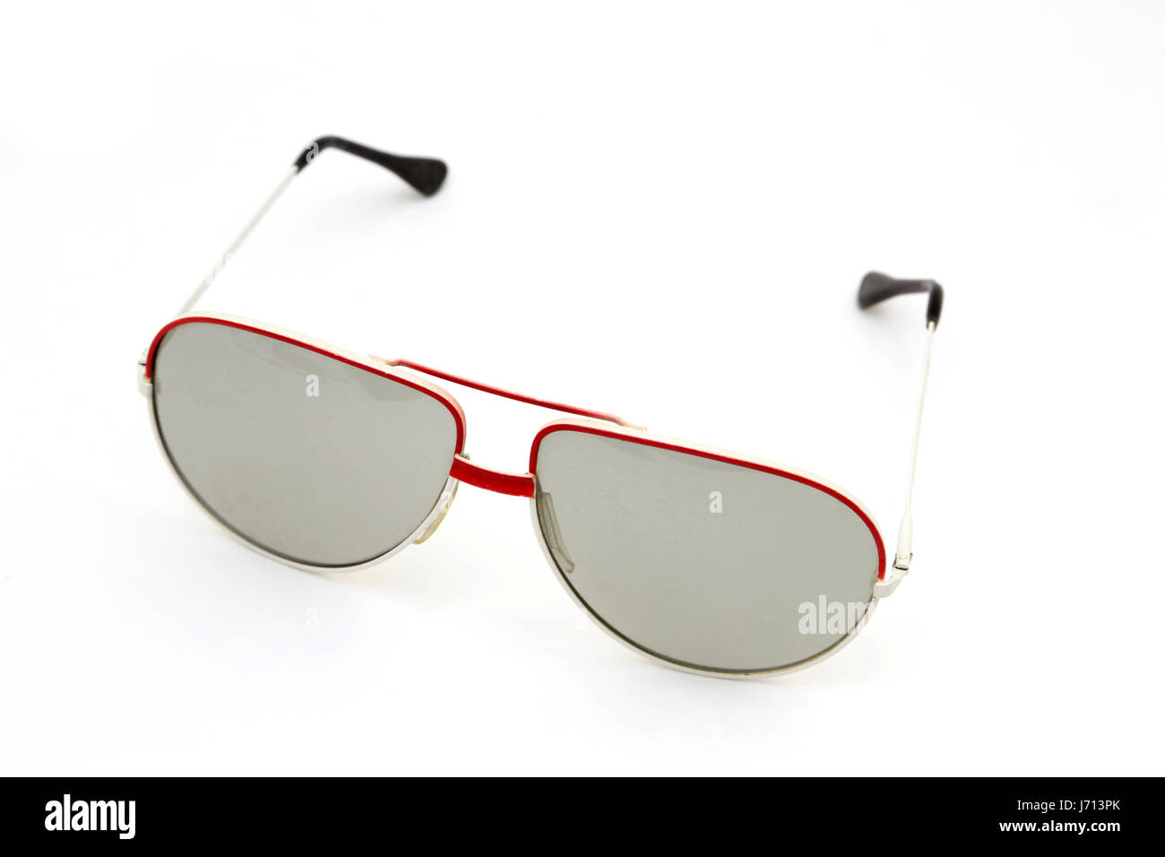 Vintage di colore rosso e bianco aviator occhiali da sole Foto Stock