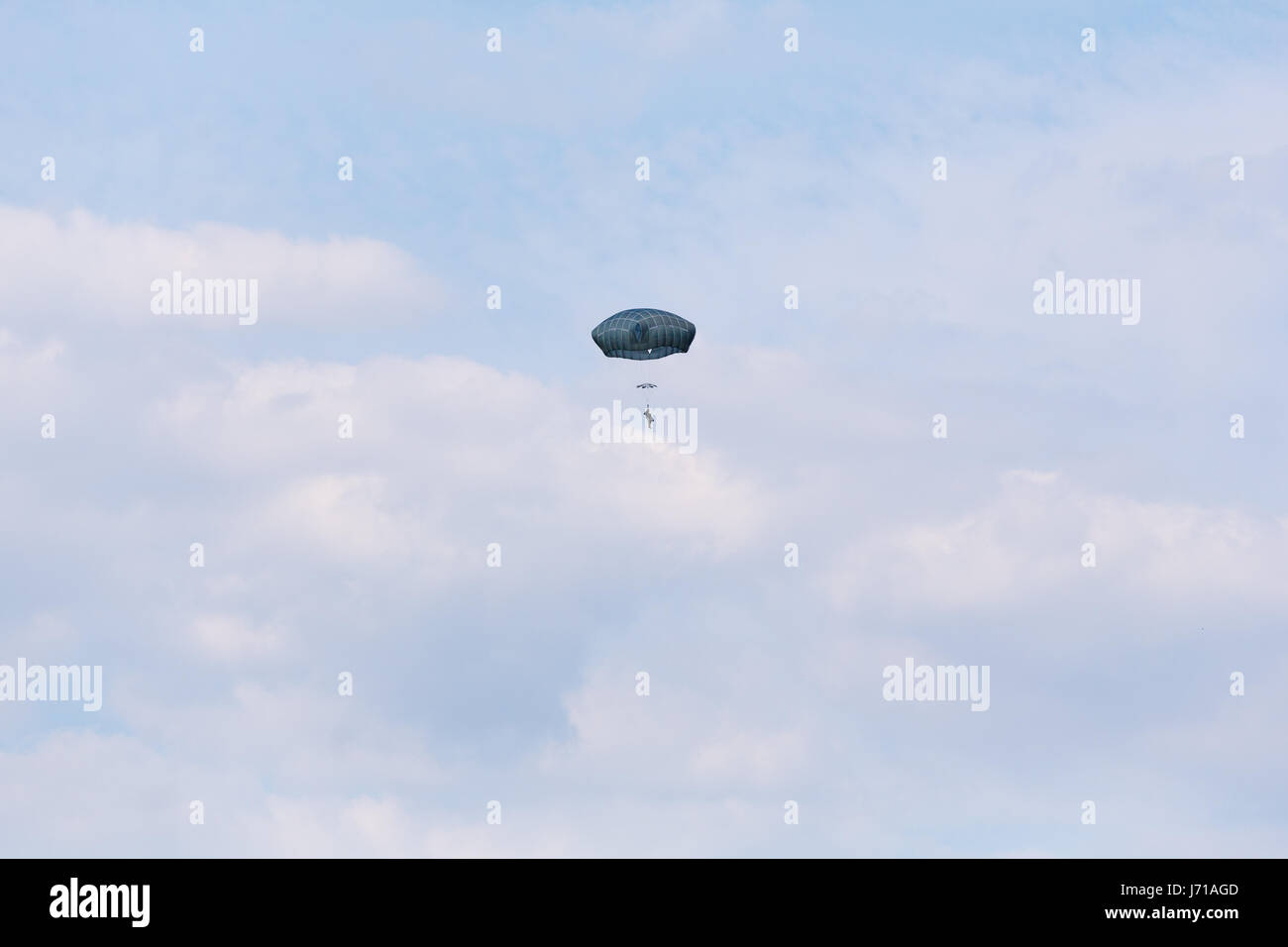 Una brigata multinazionale di paracadutisti prendere parte al "Risposta swift' airborne formazione presso il Smardan Area Formazione in Romania, il 26 agosto 2015. Alcuni 5.000 soldati provenienti da 11 nazioni della NATO di partecipare in contemporanea multinazionale operazioni aviotrasportate in tutta la Germania, l'Italia, la Bulgaria e la Romania. Foto Stock
