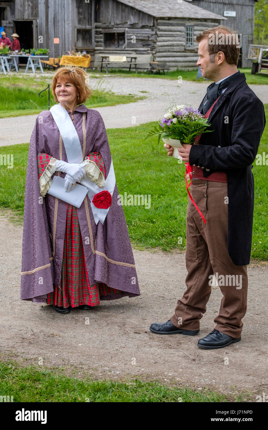 London, ontario, Canada. 22 maggio, 2017. victoria day, un federale pubblica canadese vacanza con le celebrazioni in onore della regina Victoria il compleanno, anche chiamato Festa della regina d'Inghilterra, a fawshawe villaggio di pionieri, London, ontario, Canada. Credito: rubens alarcon/alamy live news Foto Stock