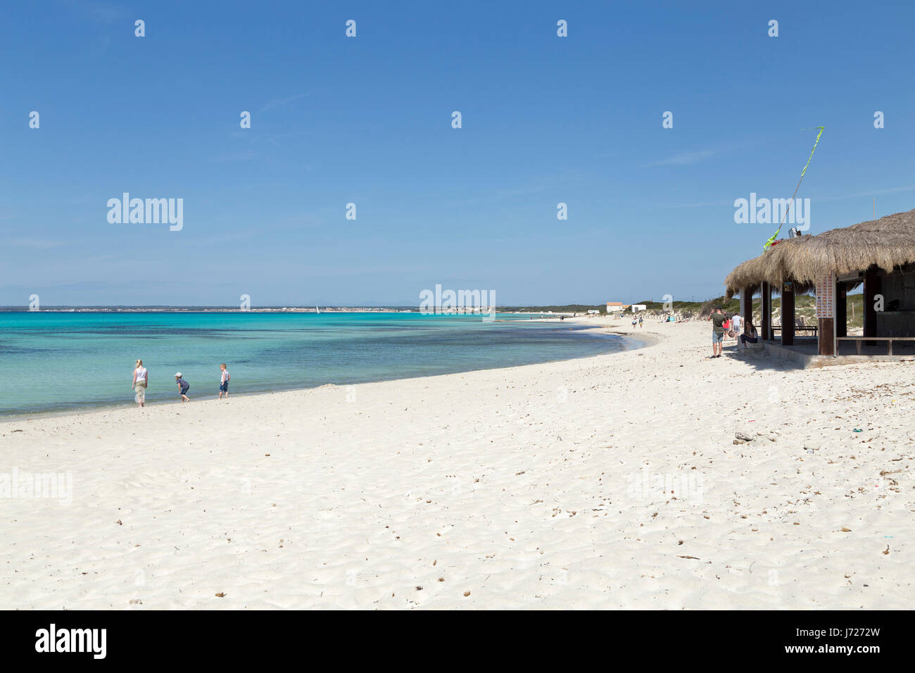 Spiaggia Es Trenc vicino a Colonia Sant Jordi a Maiorca, SPAGNA Foto Stock
