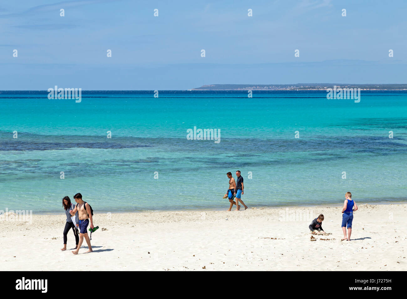 Spiaggia Es Trenc vicino a Colonia Sant Jordi a Maiorca, SPAGNA Foto Stock