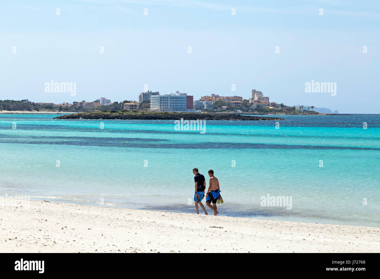 Spiaggia Es Trenc vicino a Colonia Sant Jordi a Maiorca, SPAGNA Foto Stock