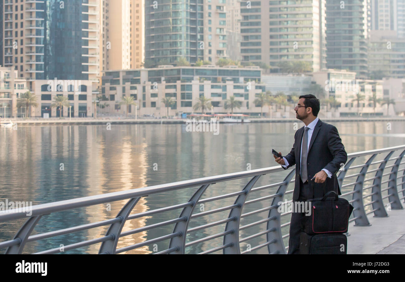 Imprenditore della Marina di Dubai, UAE Foto Stock