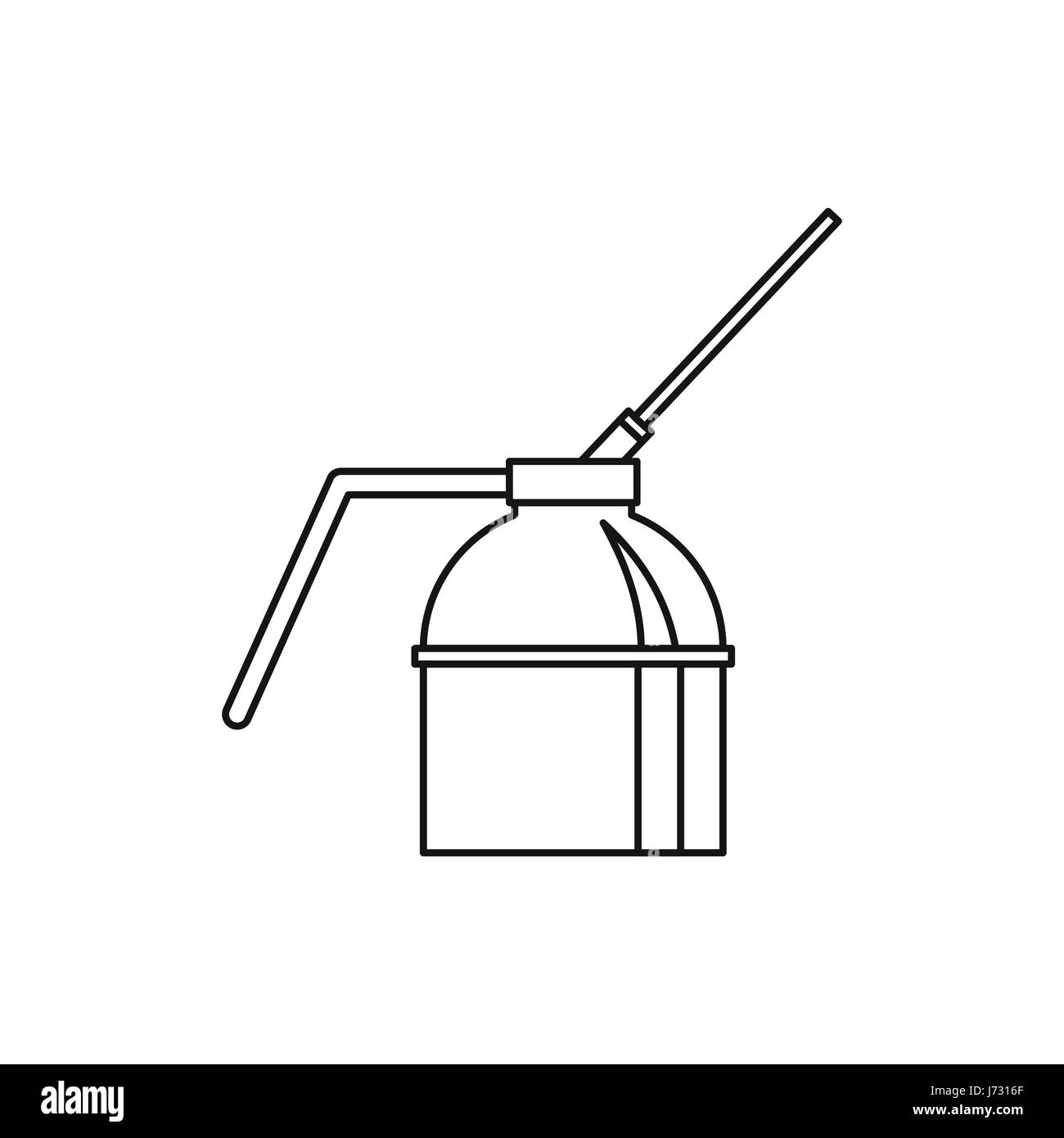 Oliatore del tubo di lancio può applicatore, l'icona di stile di contorno Illustrazione Vettoriale
