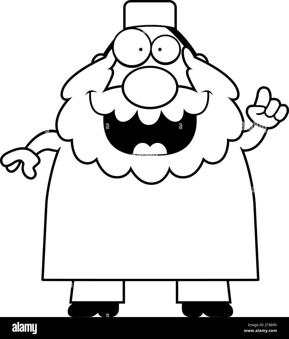 Un cartoon illustrazione di un uomo musulmano con un'idea. Illustrazione Vettoriale
