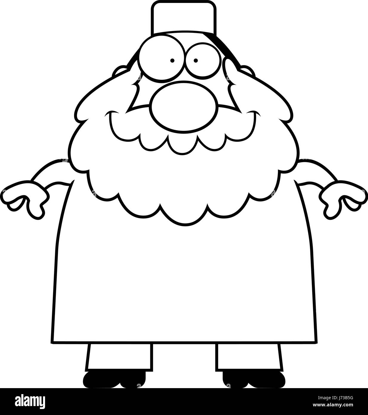 Un cartoon illustrazione di un uomo musulmano sorridente. Illustrazione Vettoriale