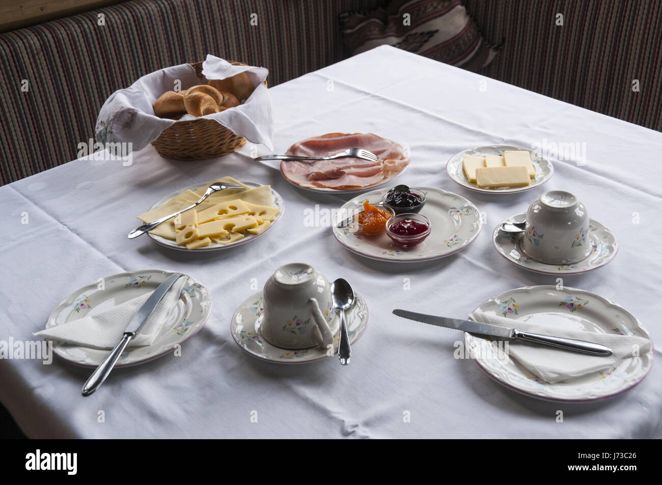 Austria, Salzkammergut, Obertraun, B&B Colazione Foto Stock