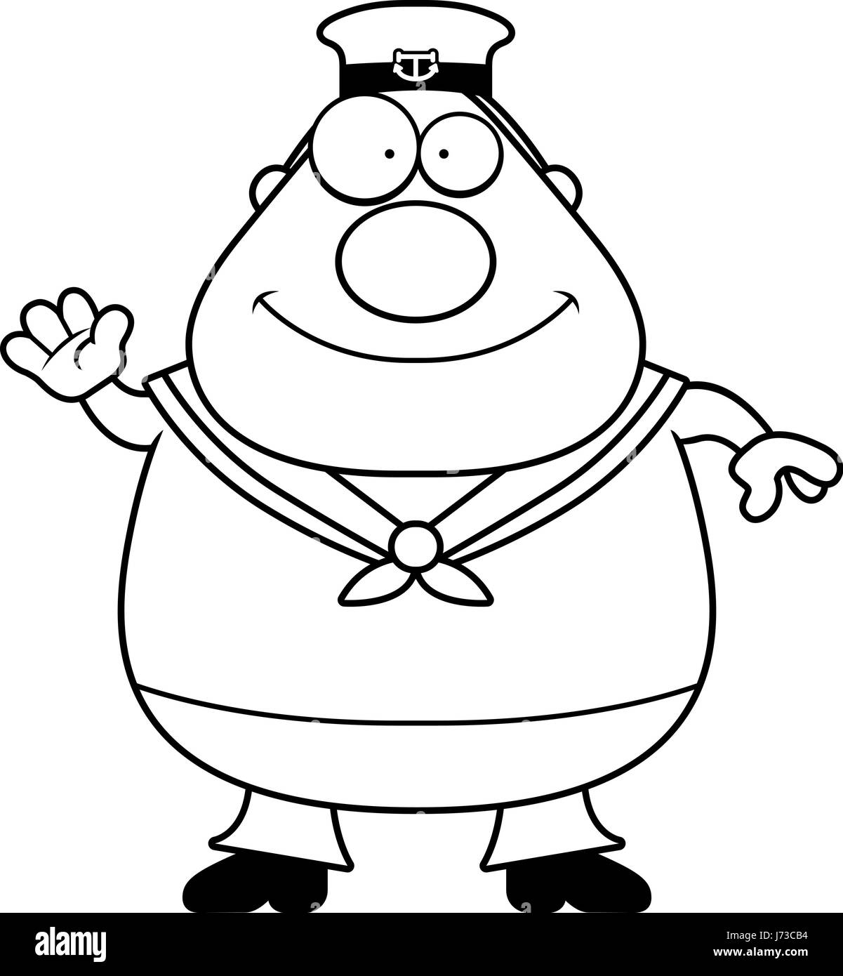 Un cartoon illustrazione di un marinaio sventolare. Illustrazione Vettoriale