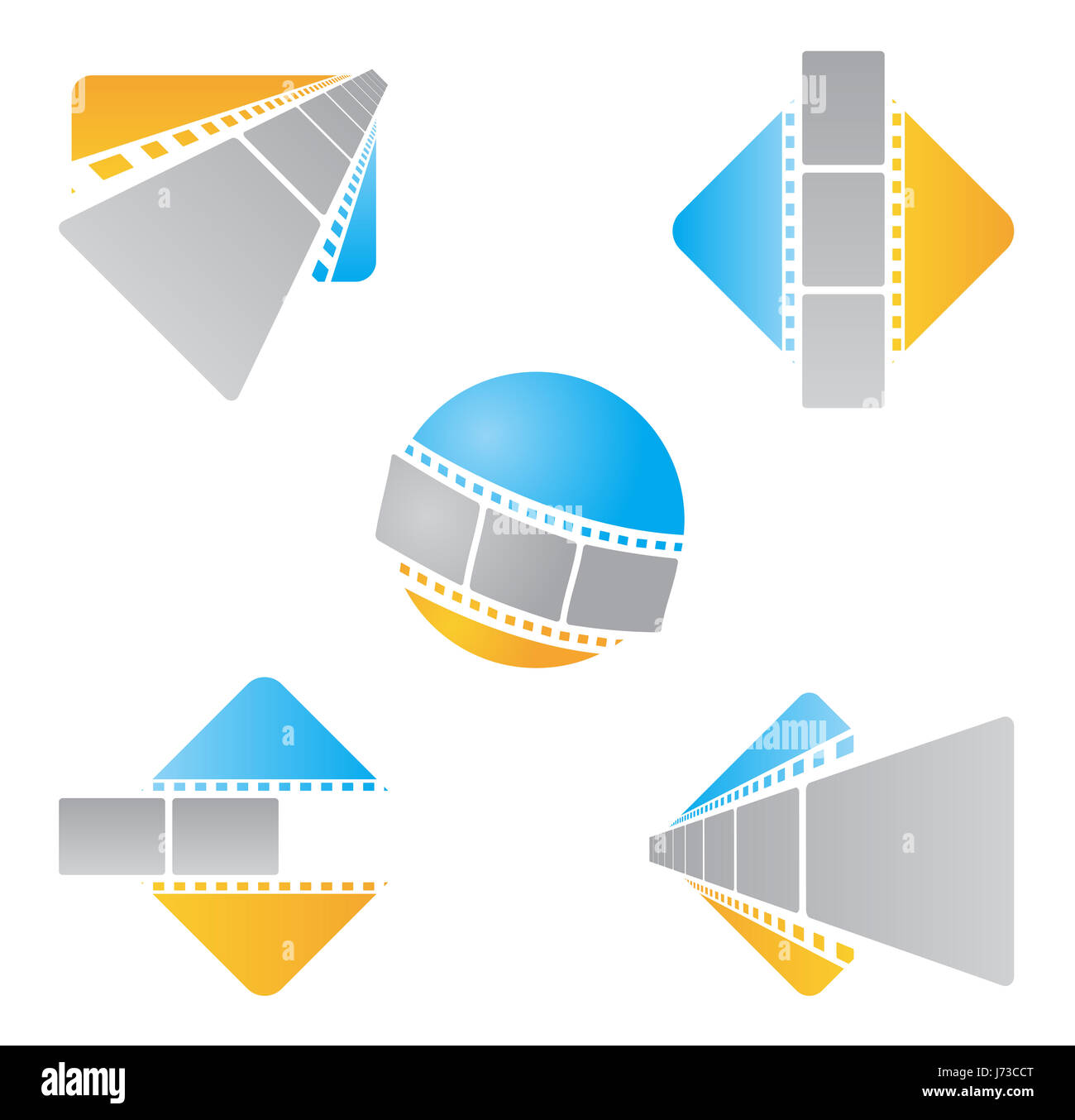 Foto cinema fotocamera ardesia scheda icona video film film logo pittogramma Foto Stock
