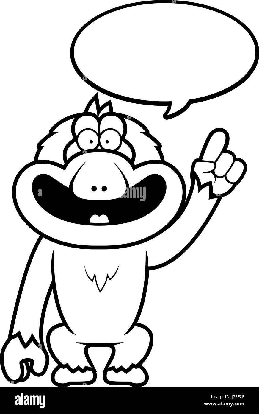 Un cartoon illustrazione di un Macaque giapponese di parlare. Illustrazione Vettoriale