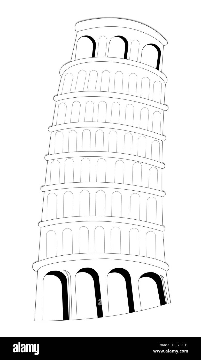 Torre di Pisa da pendente Torre italia edifici monumento storico famoso Foto Stock