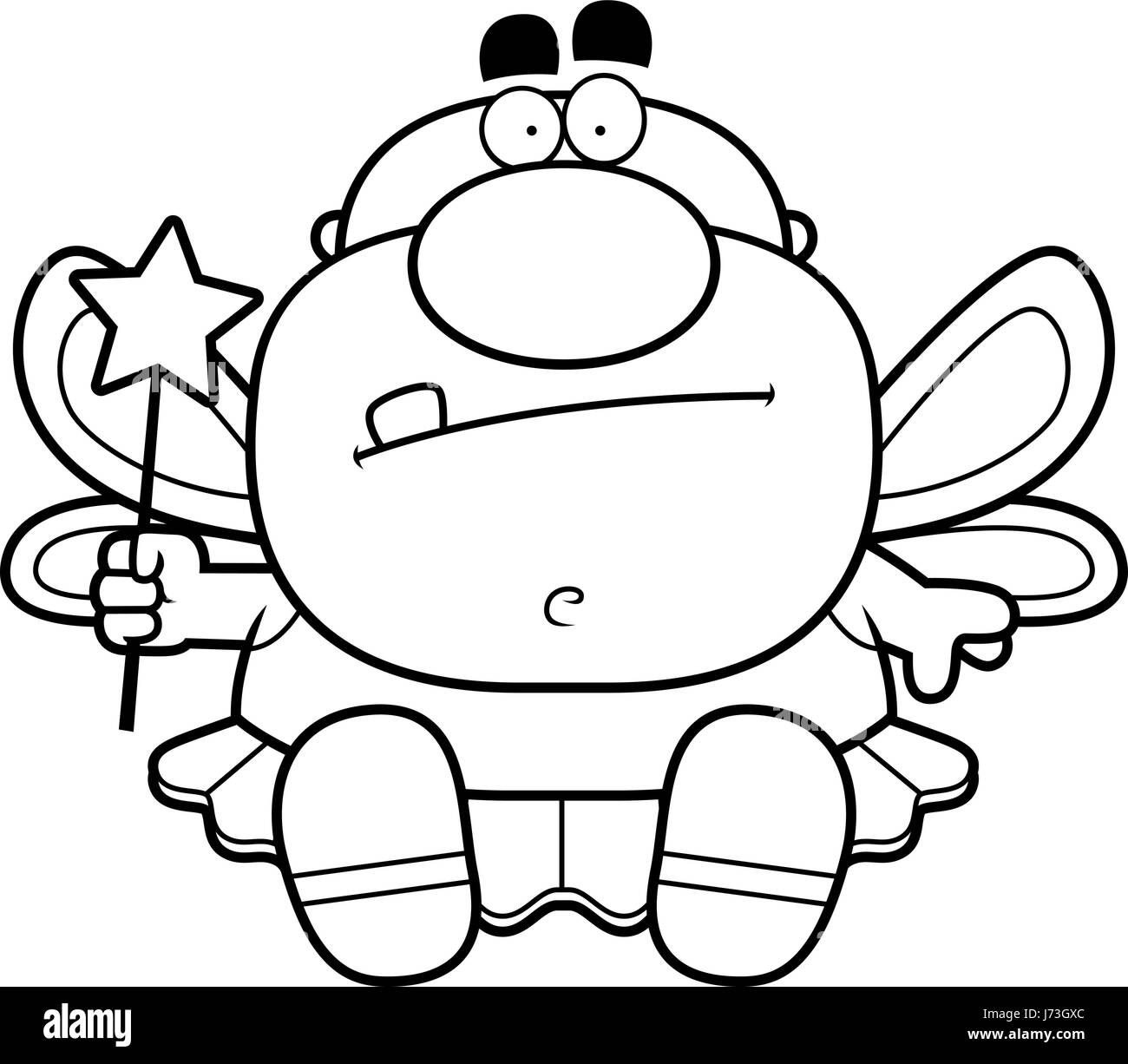 Un cartoon illustrazione di un dente di fata seduta. Illustrazione Vettoriale