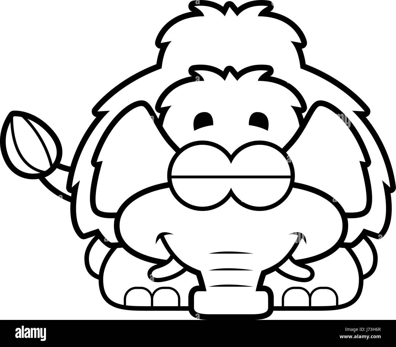 Un cartoon illustrazione di un po' di mammoth dormendo. Illustrazione Vettoriale