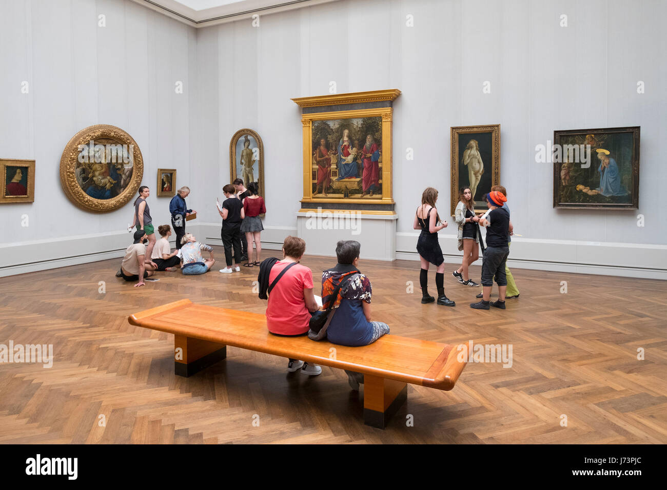 Interno del museo Gemaldegalerie, al Kulturforum di Berlino, Germania Foto Stock