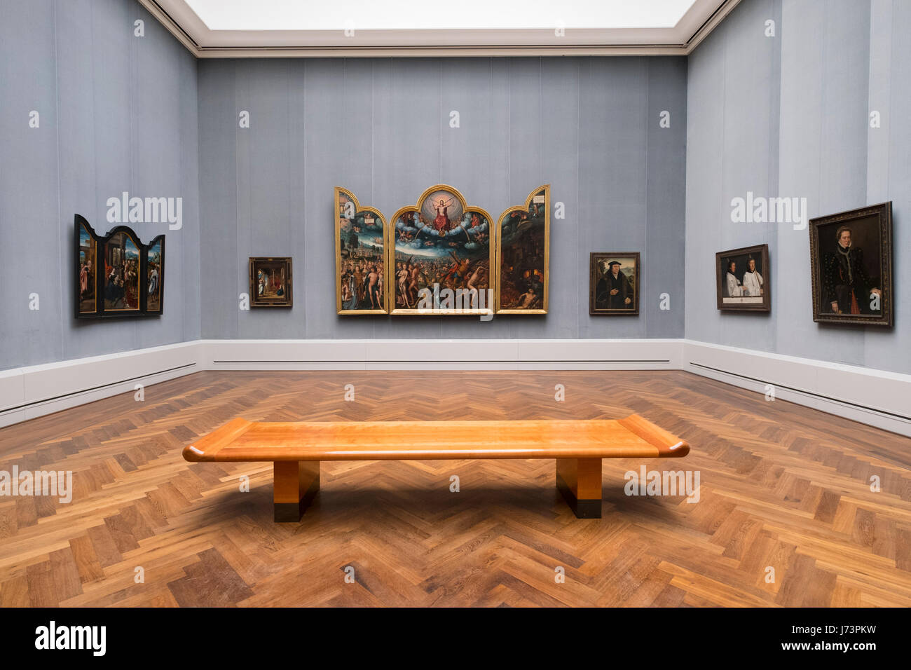 Interno del museo Gemaldegalerie, al Kulturforum di Berlino, Germania Foto Stock