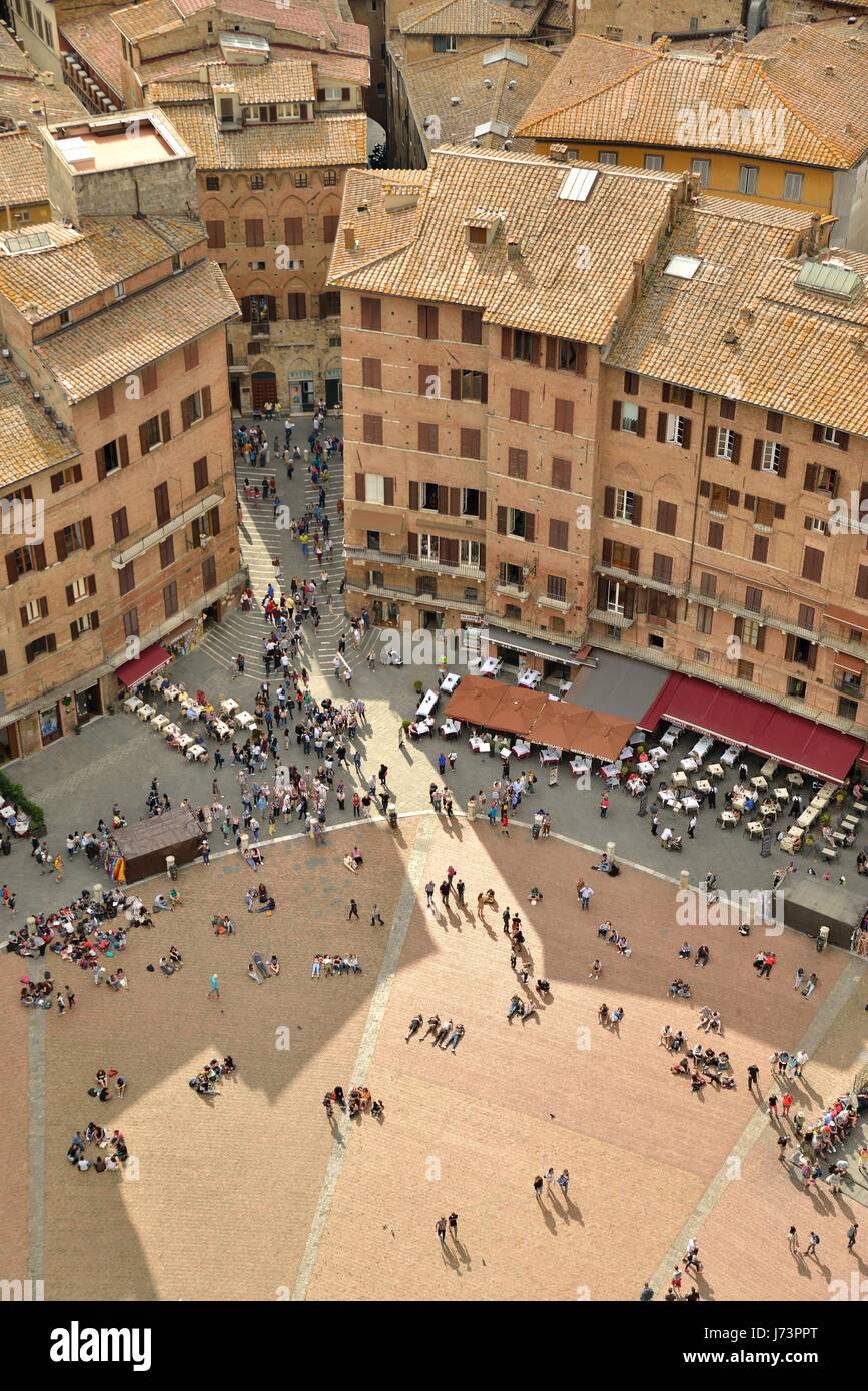Piazza del Campo a Siena, Italia Foto Stock