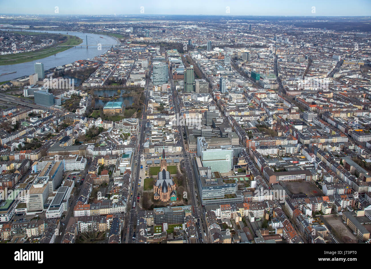 Carlstadt, il centro città di Düsseldorf, città vecchia, ministero degli Interni e comunali per NRW, Chiesa di San Pietro, Friedrichstadt, meridionale del centro città, Düss Foto Stock