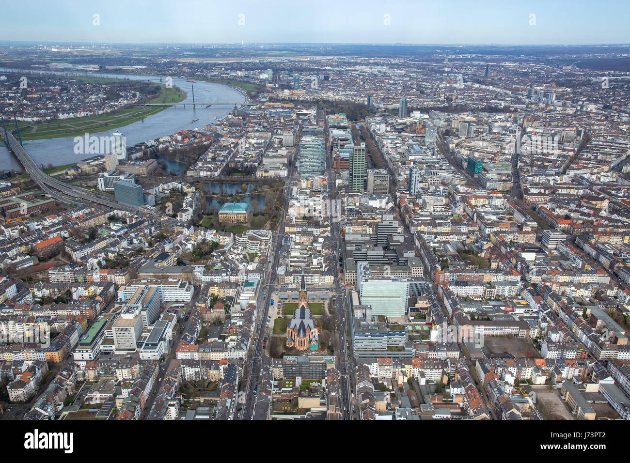Carlstadt, il centro città di Düsseldorf, città vecchia, ministero degli Interni e comunali per NRW, Chiesa di San Pietro, Friedrichstadt, meridionale del centro città, Düss Foto Stock