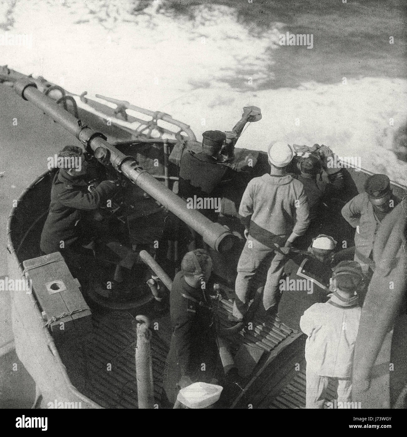 Telemetro su una corazzata, circa 1915 Foto Stock