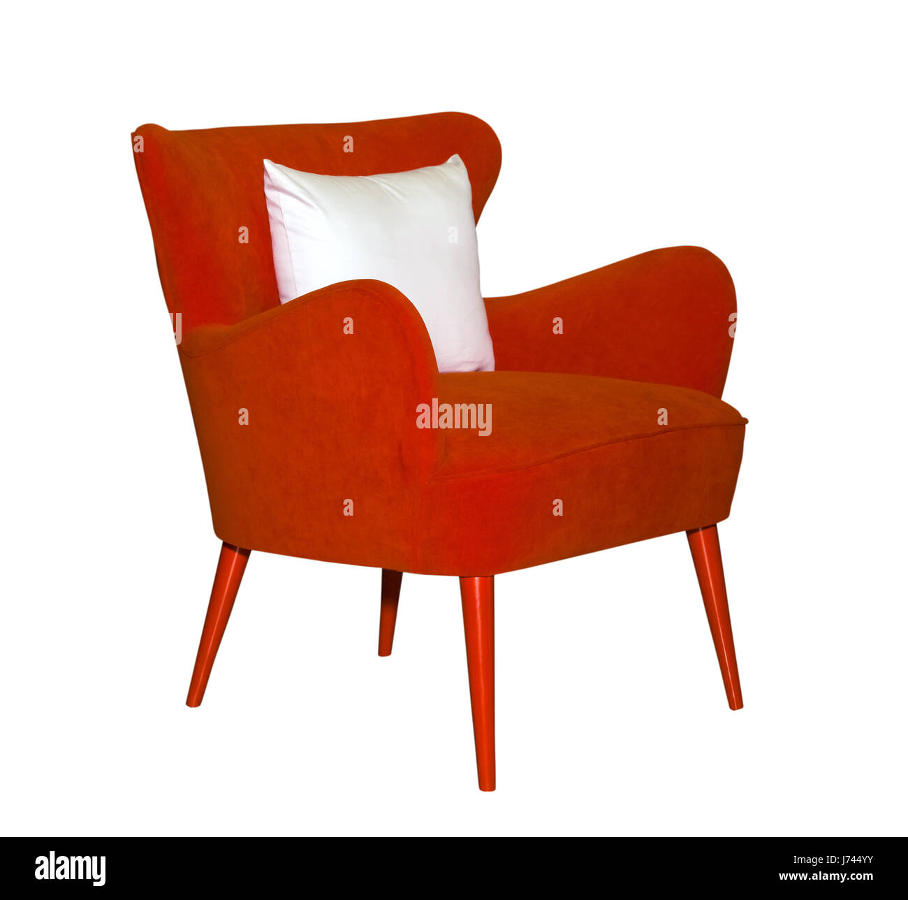 Rosso sedia moderno isolato Foto Stock
