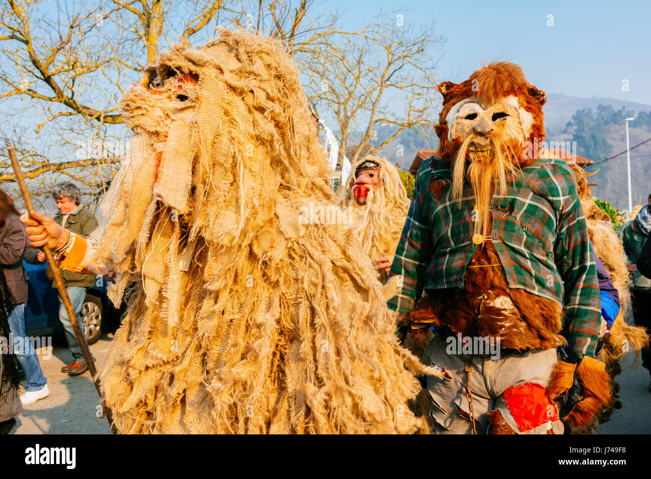 La Vijanera, un carnevale d'inverno. Silio, Molledo, Cantabria, Spagna, Europa Foto Stock