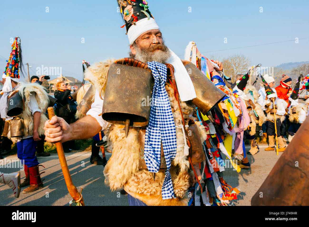 La Vijanera, un carnevale d'inverno. Silio, Molledo, Cantabria, Spagna, Europa Foto Stock