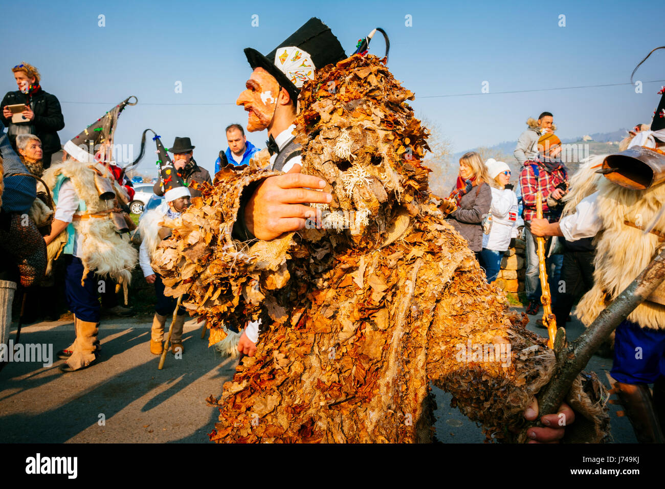 La Vijanera, un carnevale d'inverno. Silio, Molledo, Cantabria, Spagna, Europa Foto Stock