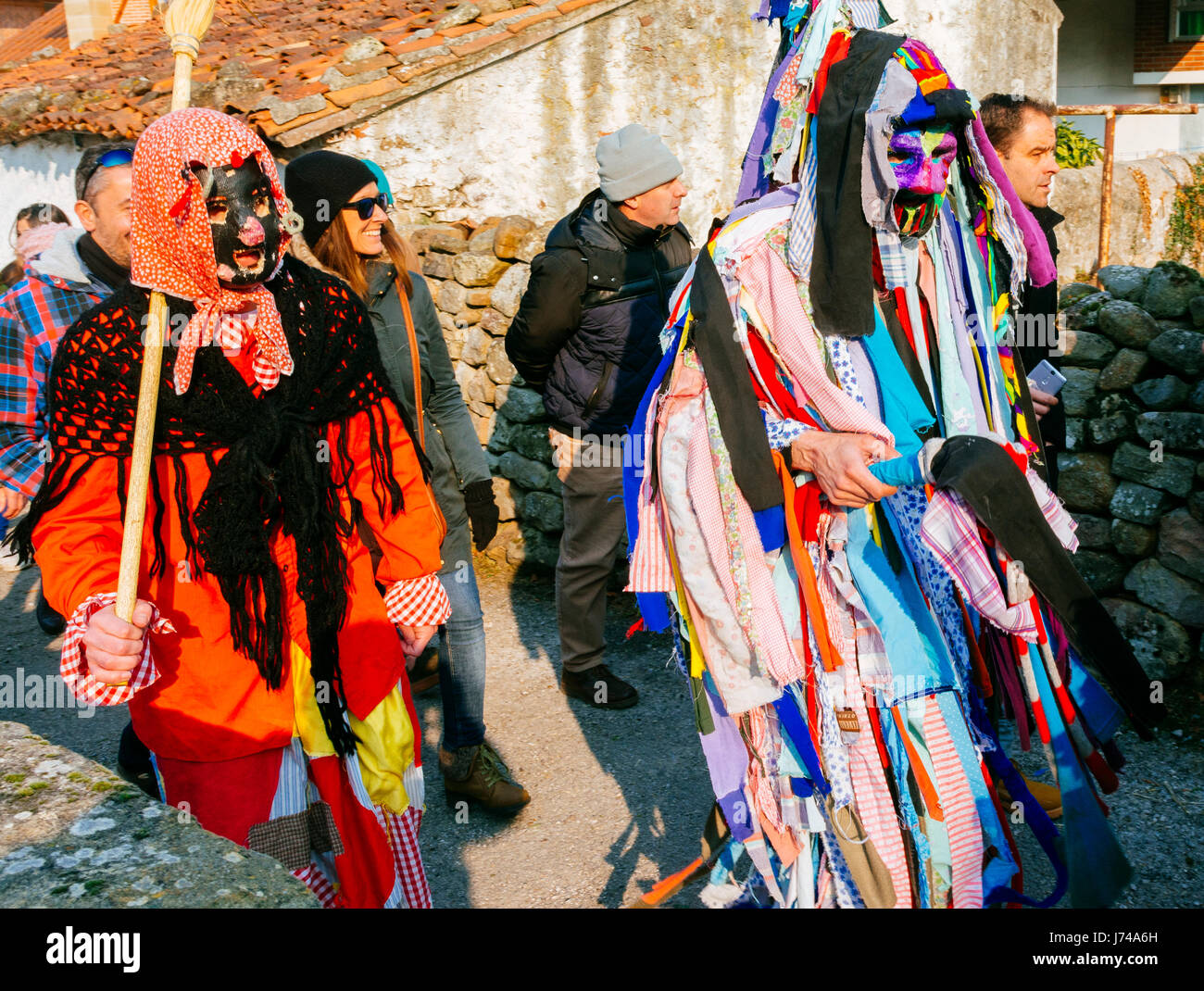 La Vijanera, un carnevale d'inverno. Silio, Molledo, Cantabria, Spagna, Europa Foto Stock