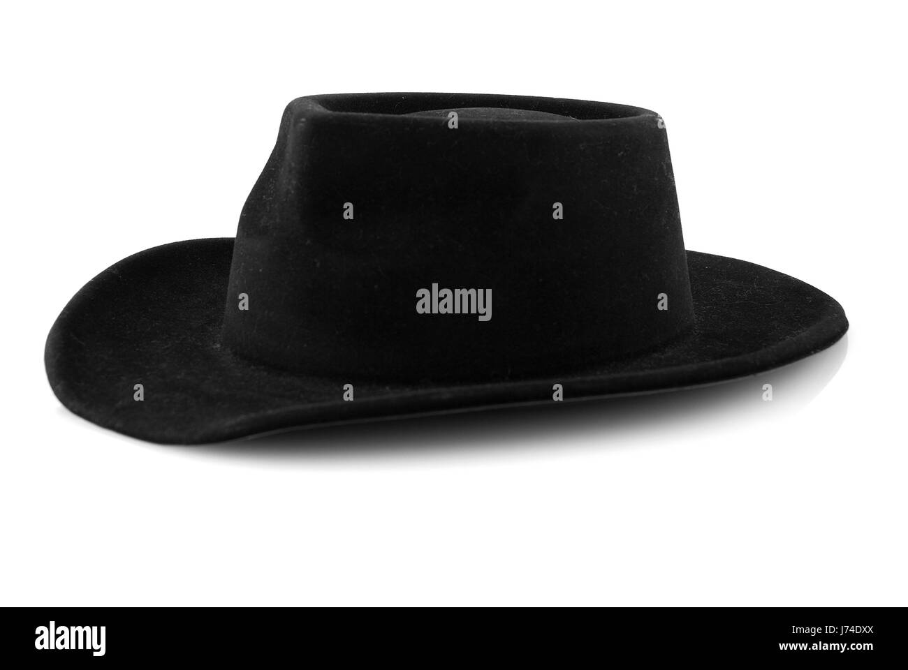 Isolato moda american hat nero jetblack swarthy nero profondo west farm Foto Stock