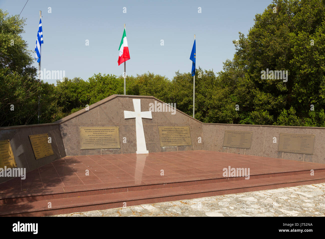 Italian Memoriale di guerra nei pressi di Argostoli, Cefalonia Foto Stock