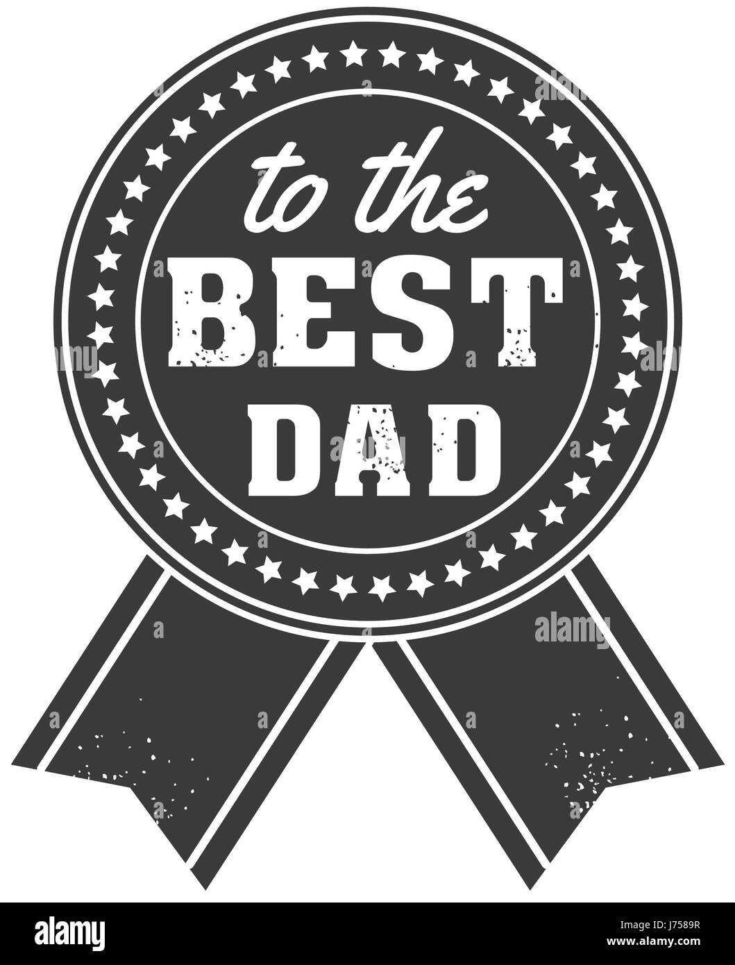 Isolate i padri felice giorno preventivi su uno sfondo bianco. Per il miglior papà. Congratulazioni etichetta, vettore di badge. Medaglia, elementi della barra multifunzione per il vostro design. Illustrazione Vettoriale
