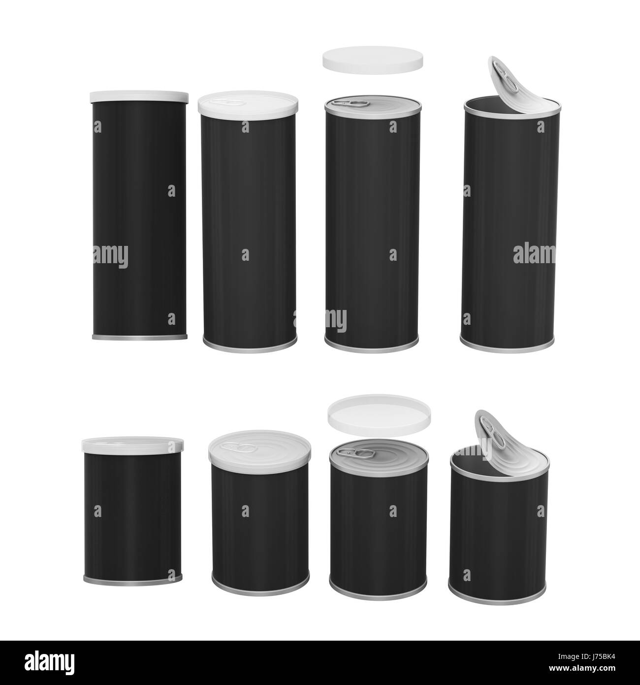 Generale possono imballaggio per prodotti snack come le patatine o noccioline . Mock up di imballaggio per il vostro disegno o illustrazioni, percorso di clipping incluso Foto Stock