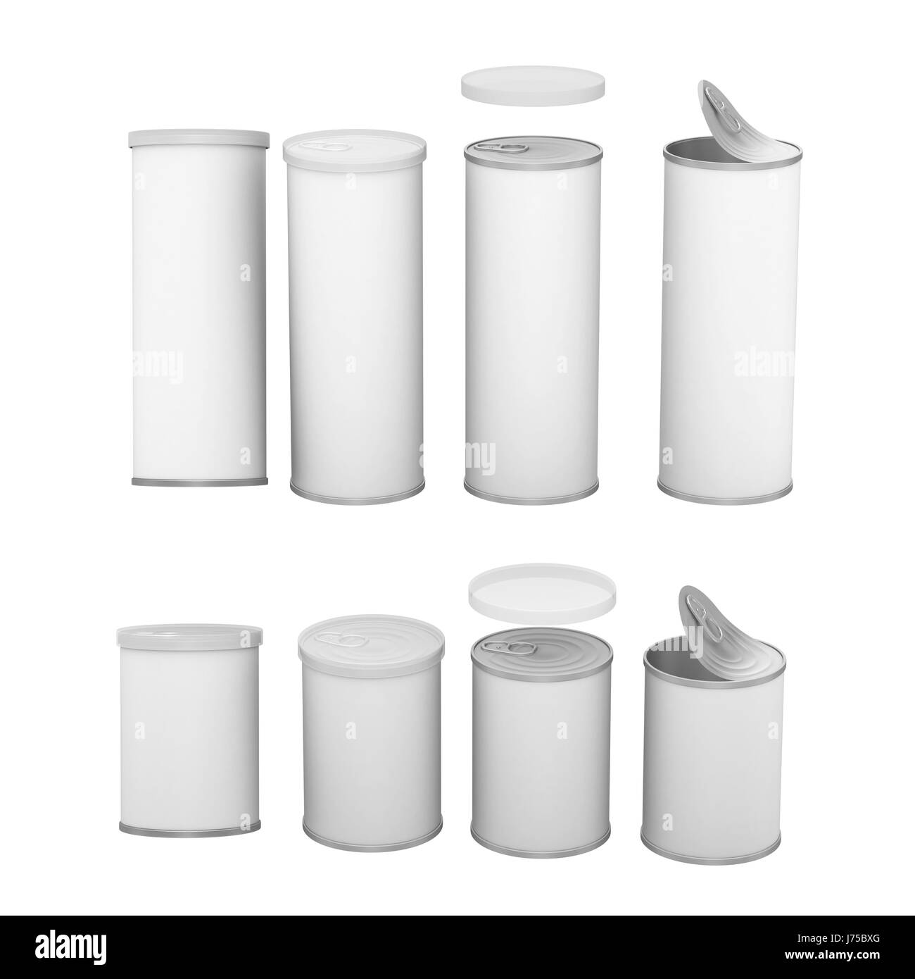 Generale possono imballaggio per prodotti snack come le patatine o noccioline . Mock up di imballaggio per il vostro disegno o illustrazioni, percorso di clipping incluso Foto Stock