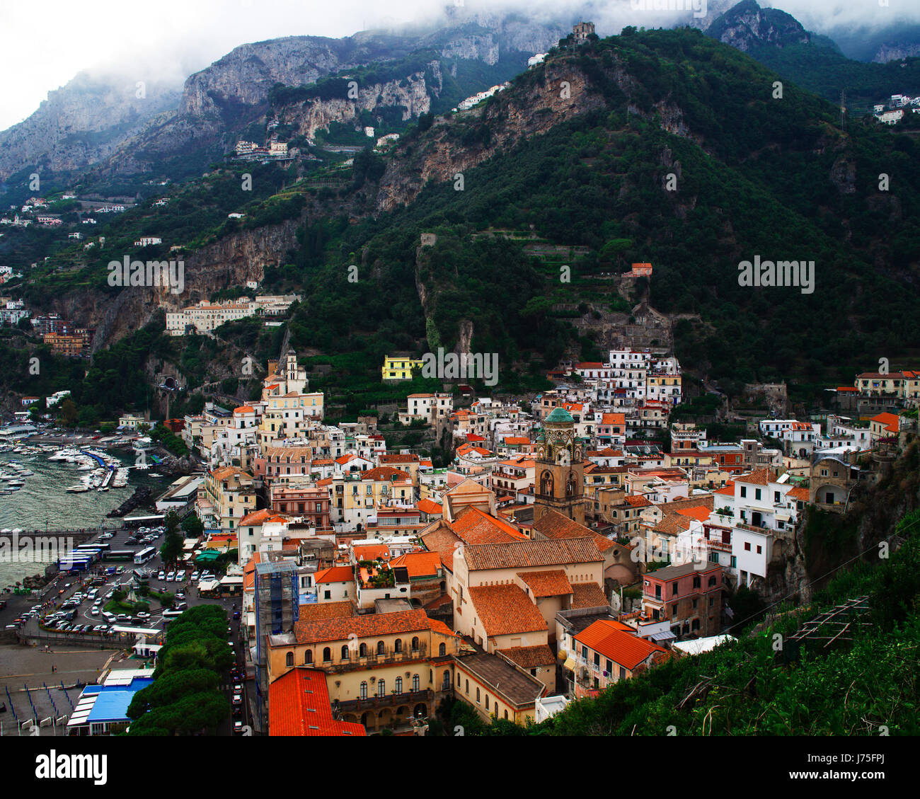 Città di Positano in Italia Foto Stock