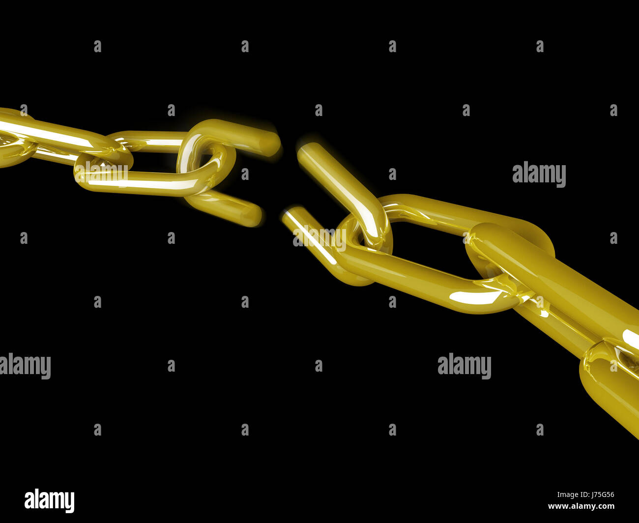 Libertà di catena liberty libera oro slave break modello di ferro progetto design concept Foto Stock