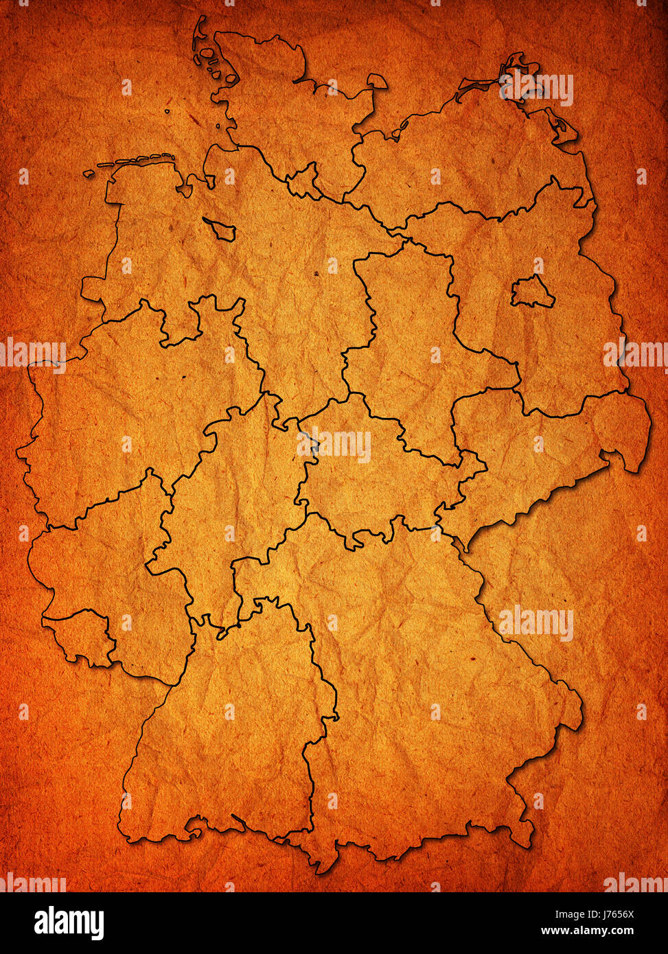 Germania Repubblica federale tedesca land administration regione mappa vecchia realty Foto Stock