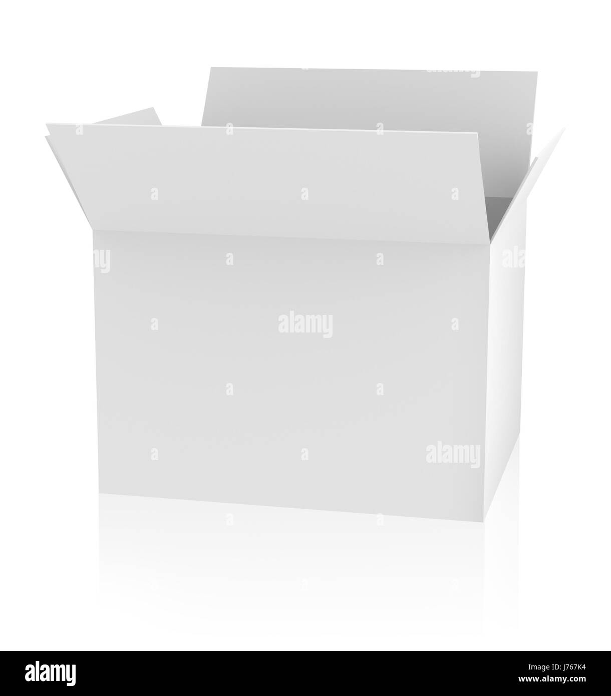 Fustellato aperto white box. Il rendering 3D Foto Stock