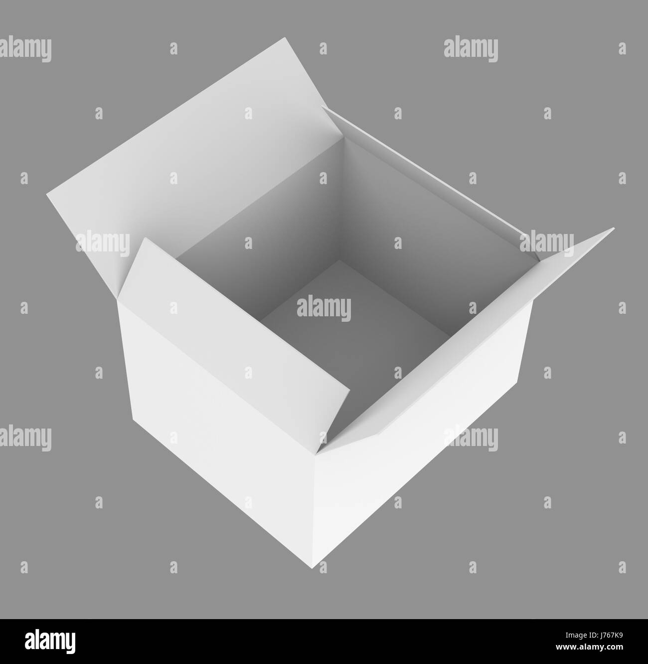 Fustellato aperto white box. Il rendering 3D Foto Stock
